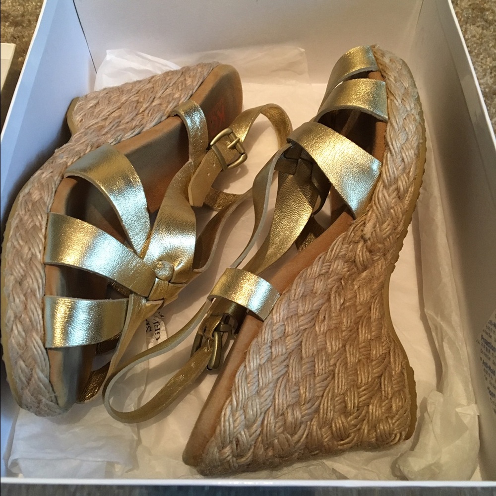 Michael Kors Gold Ace Wedges